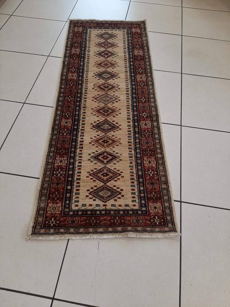Passatoia Lunga Shaggy Beige 60x230 Cm – Tappeto A Righe In Polipropilene Per Corridoio E Ingresso, Stile Moderno E Tradizionale, Morbido E Lucido